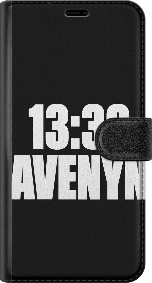 Kompatibel Tegnebogsetui til Apple iPhone 12 mini 13:30 Avenyn sort typografi på hvid baggrund med grafisk tekstdesign hvid