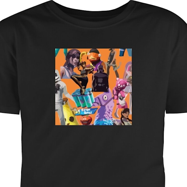 T-shirt til Voksen | Klassisk Voksen T-shirt Fortnite sort L