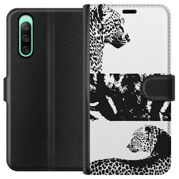 Sony Xperia 10 IV Tegnebogsetui Leopard Faces