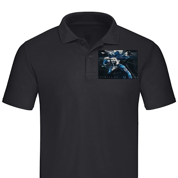 Poloshirt til Voksen | Elegant Poloshirt Ronaldo Sort Stor