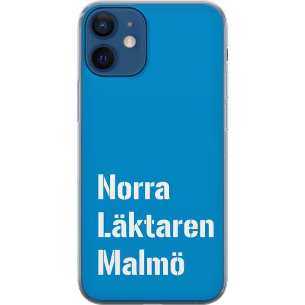 Kompatibelt Mobildeksel til Apple iPhone 12 Minimalistisk blå tekstdesign med Malmö-tema og moderne typografisk stil blå