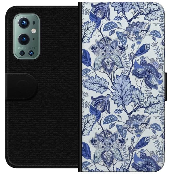 Kompatibelt Plånboksfodral till OnePlus 9 Pro Blommor Blå...