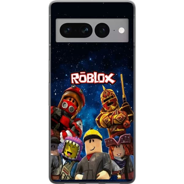 Kompatibelt Mobildeksel til Google Pixel 7 Pro Roblox romfigurer spillkarakterer stjernehimmel gaming blå
