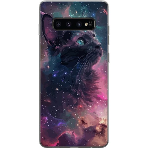 Samsung Galaxy S10 Gjennomsiktig deksel Katten i Galaksen