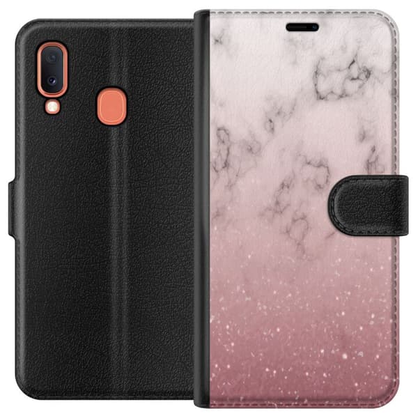 Kompatibelt Plånboksfodral till Samsung Galaxy A20e Rosa