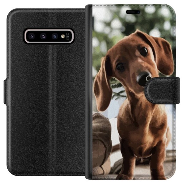Samsung Galaxy S10+ Tegnebogsetui Ung Hund
