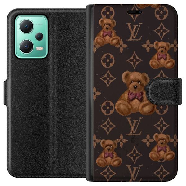 Xiaomi Redmi Note 12 Tegnebogsetui Louis Vuitton Teddybjørn Mønster Luksus Mode Design Populært Motiv Mode Trend Luksuriøse Accessories