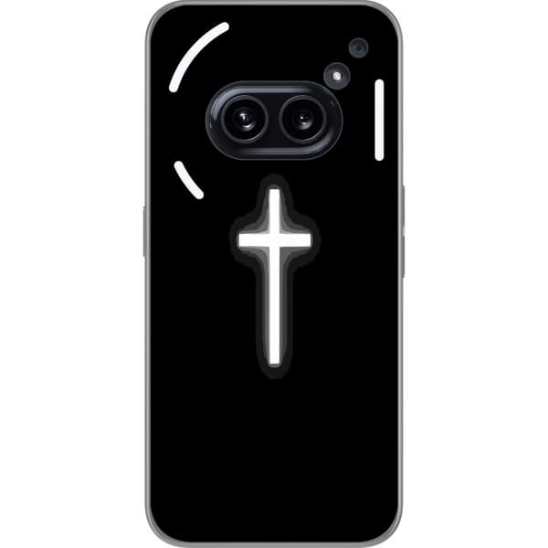 Kompatibelt Mobildeksel til Nothing Phone (2a) Plus Lysande vitt kors svart