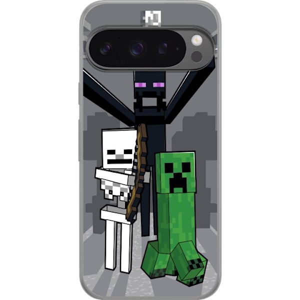 Google Pixel 9 Pro XL Genomskinligt Skal Minecraft