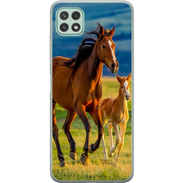 Samsung Galaxy A22 5G Gennemsigtig cover Løbende heste