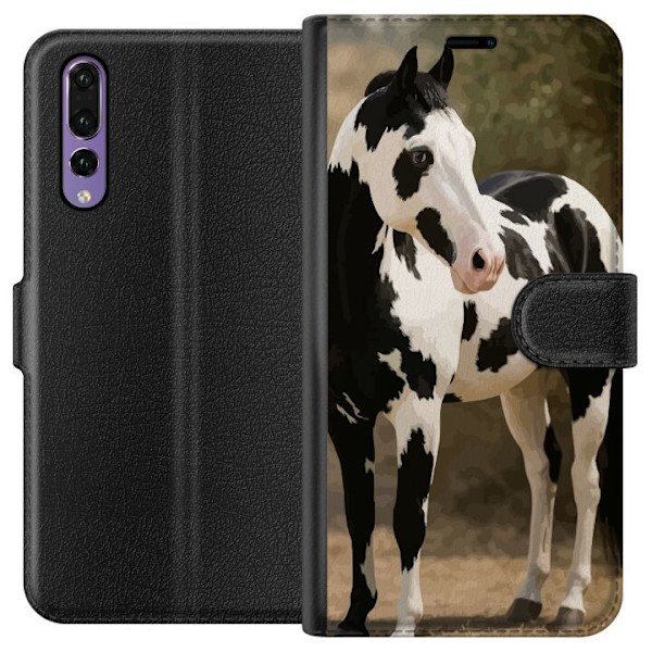 Huawei P20 Pro Plånboksfodral Vacker Häst – elegant illustration av hästmotiv