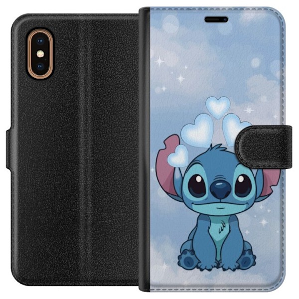 Apple iPhone XS Max Lommeboketui Stitch Hoppande Gled - Morsom