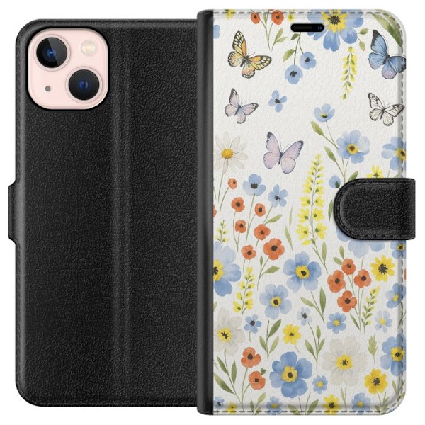 Apple iPhone 13 Lompakkokotelo Kesäkukat