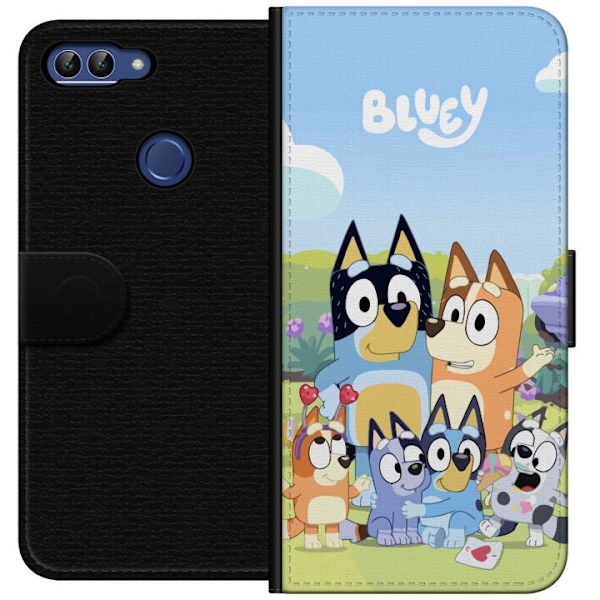 Huawei P smart Plånboksfodral Bluey mobilskal med hela familjen i färgglad design