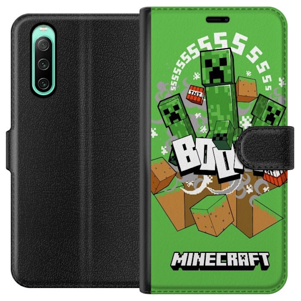 Sony Xperia 10 IV Tegnebogsetui Minecraft Boom