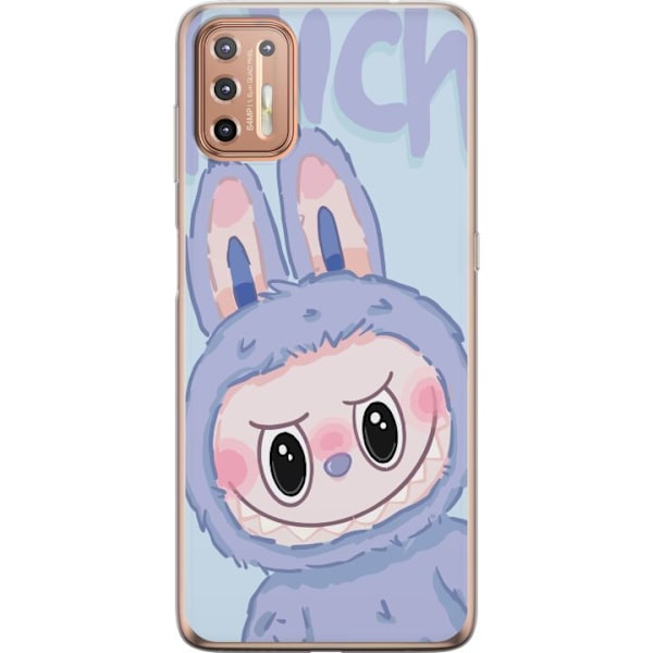 Motorola Moto G9 Plus Genomskinligt Skal Blue Bunny Labubu
