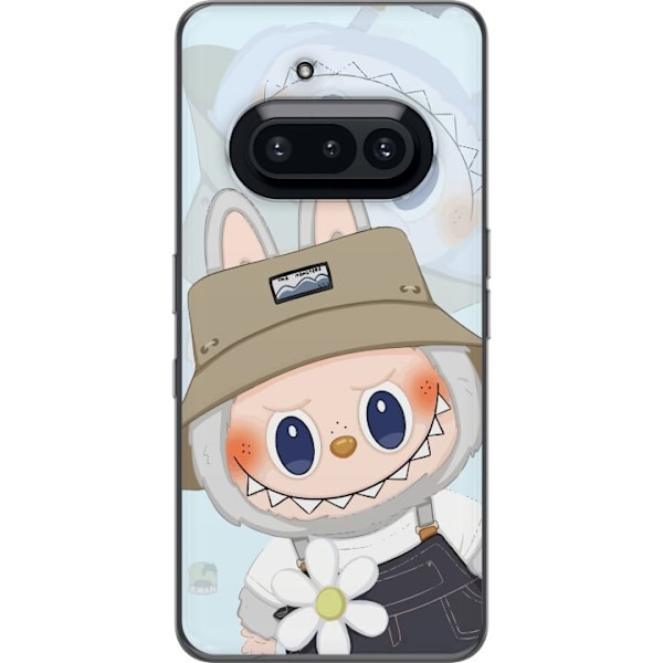 Nothing Phone (3a) Genomskinligt Skal Labubu med hatt – Pop Mart-figur Mr. Butcher i retro stil med karaktär
