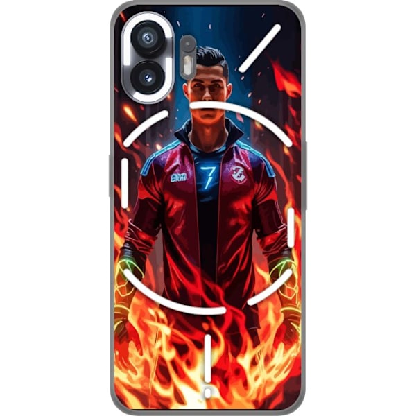 Nothing Phone (2) Läpinäkyvä kuori Ronaldo Inferno - jalkapallolegenda liekeissä