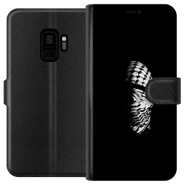 Samsung Galaxy S9 Tegnebogsetui Keffiyeh-mønster - klassisk sort-hvid palæstinensisk tørklæde med kulturel betydning