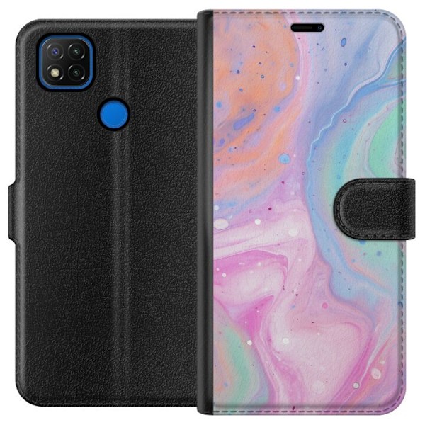 Xiaomi Redmi 9C Tegnebogsetui Pastelmarmor