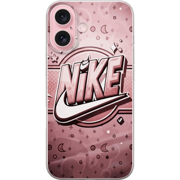 Apple iPhone 16 Gennemsigtig cover Nike Lyserød