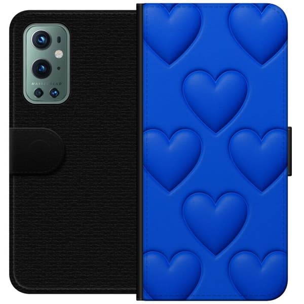 Kompatibelt Plånboksfodral till OnePlus 9 Pro Blue Hearts