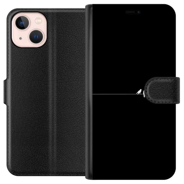 Kompatibelt Plånboksfodral till Apple iPhone 13 mini Minimalist Birds Black