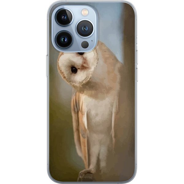 Apple iPhone 13 Pro Läpinäkyvä kuori Uggla Utelias Katse Lintumotiivi Metsä Luonto Grafinen Suunnittelu Suosittu Motiivi Eläin Teema Koriste