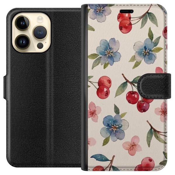 Apple iPhone 15 Pro Max Lommeboketui Bær & Blomster - mønste