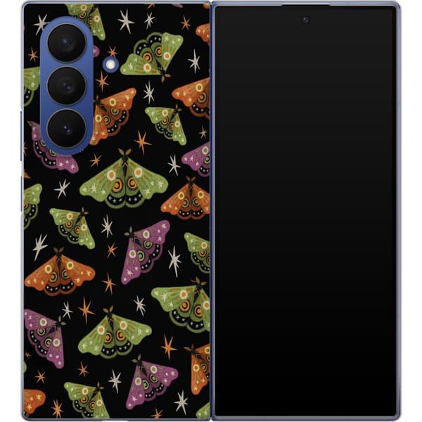 Kompatibel Mobilcover til Samsung Galaxy Z Fold7 Sort sommerfuglegrafik sort
