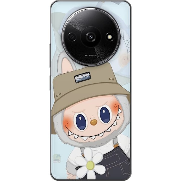 Xiaomi Redmi A3 Gennemsigtig cover Labubu med hat - Pop Mart figur Mr. Butcher i retro-stil med karakter