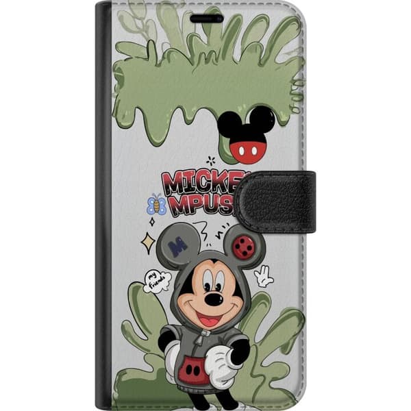 Kompatibel Tegnebogsetui til Apple iPhone 12 Mickey Mouse i grå hættetrøje med tegneseriedesign grå