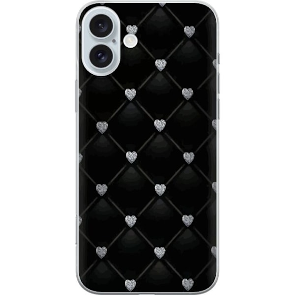 Apple iPhone 16 Plus Gennemsigtig cover Hjerte Diamant