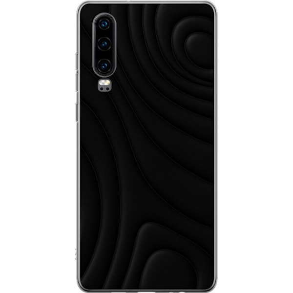 Huawei P30 Gjennomsiktig deksel Svarte Bølger