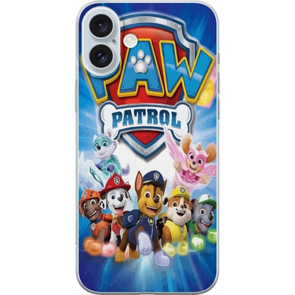 Apple iPhone 16 Plus Läpinäkyvä kuori Paw Patrol