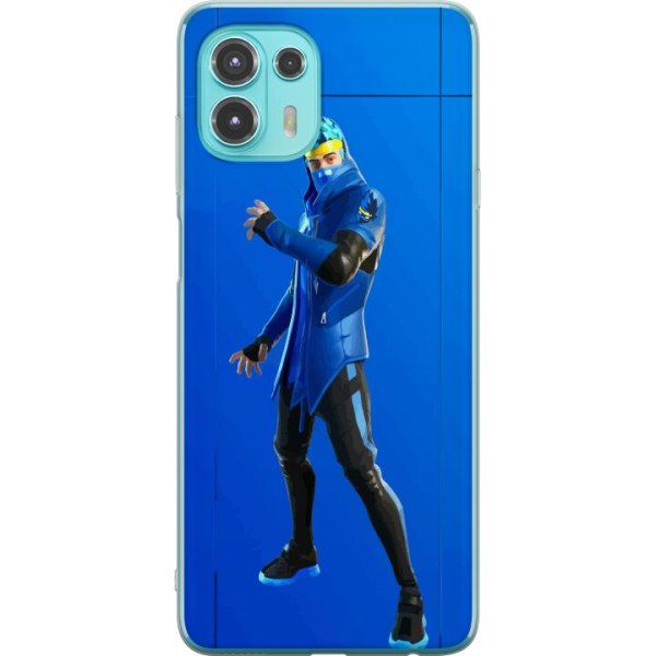 Motorola Edge 20 Lite Gennemsigtig cover Fortnite - Ninja Blue