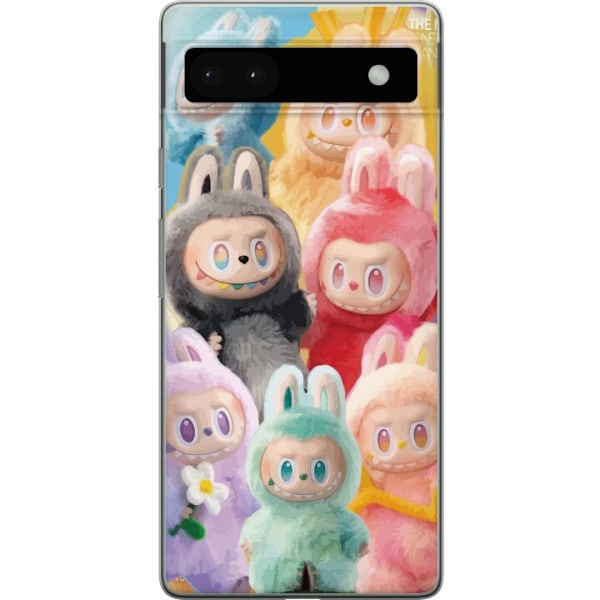 Google Pixel 6a Läpinäkyvä kuori Labubu Luonnos Tyyli