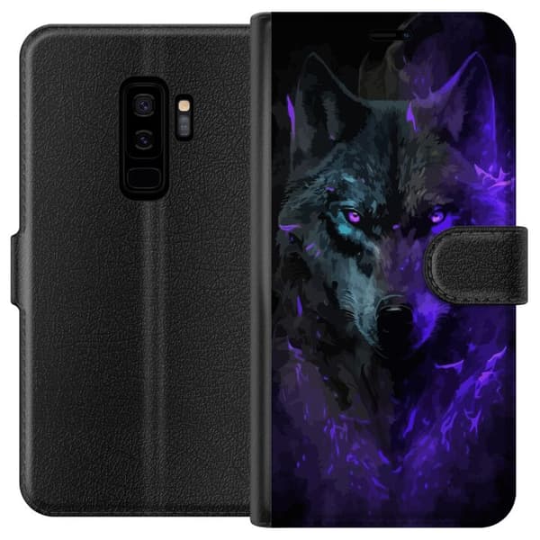 Kompatibelt Plånboksfodral till Samsung Galaxy S9+ Varg Lila