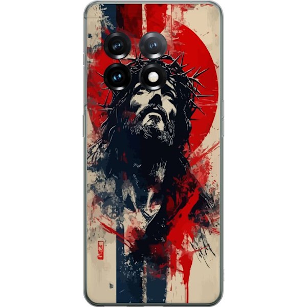 OnePlus 11 Läpinäkyvä kuori Jeesus ristillä - kristillinen aihe vahvalla symboliikalla uskosta ja toivosta