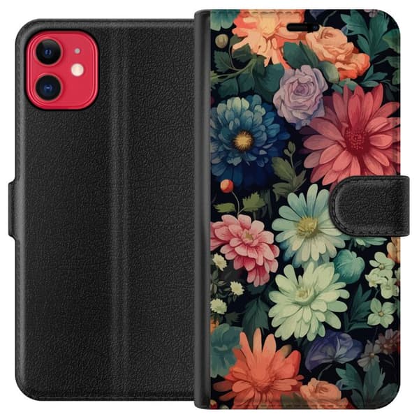 Kompatibel Tegnebogsetui til Apple iPhone 11 Blomster