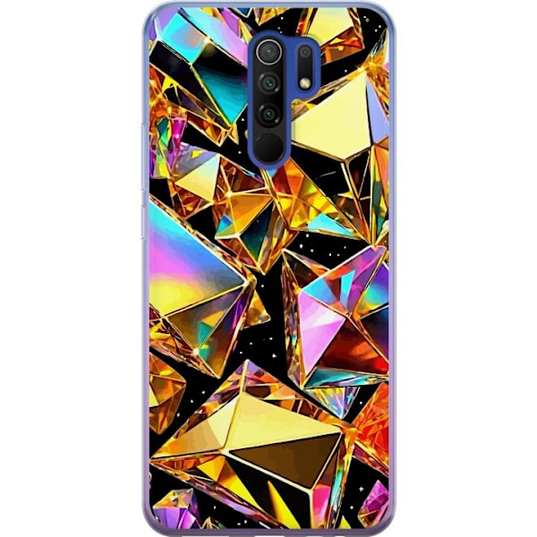 Xiaomi Redmi 9 Läpinäkyvä kuori 3D Kulta