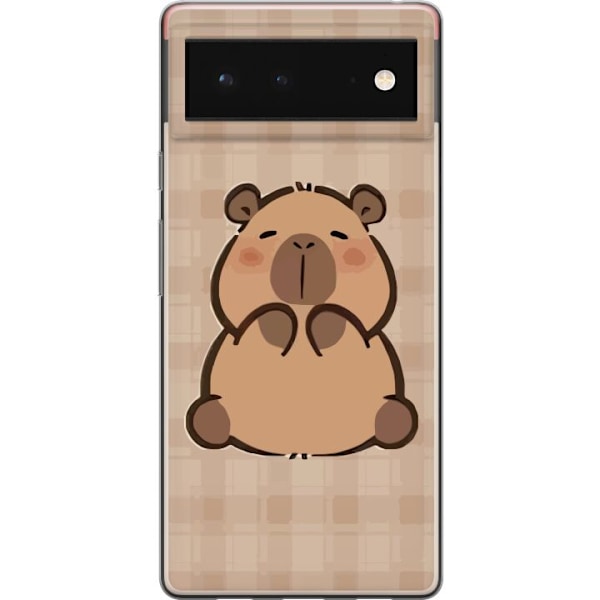 Google Pixel 6 Läpinäkyvä kuori Mobilskal kawaii capybara flera figurer japansk stil