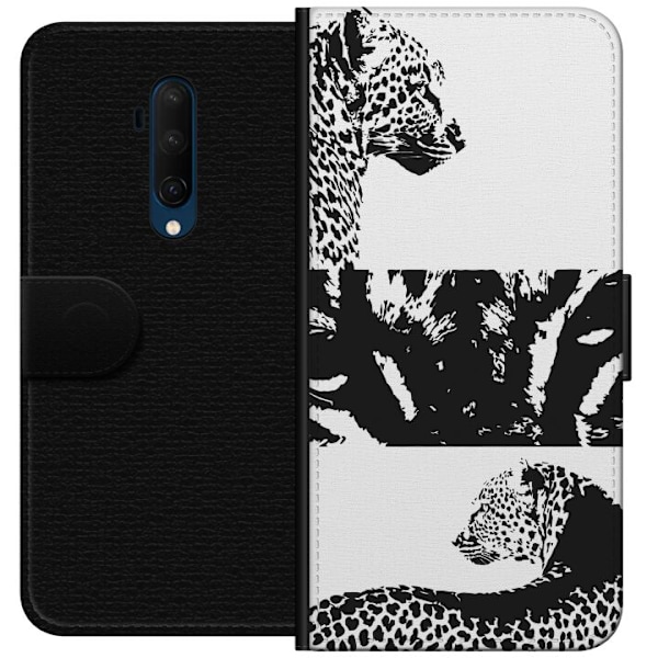 OnePlus 7T Pro Plånboksfodral Leopard Faces – trendigt mönster med leopardansikten