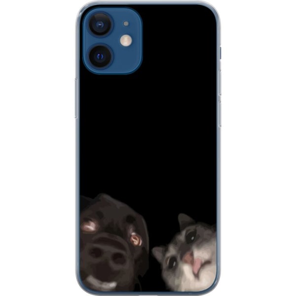Apple iPhone 12 mini Läpinäkyvä kuori koira ja kissa