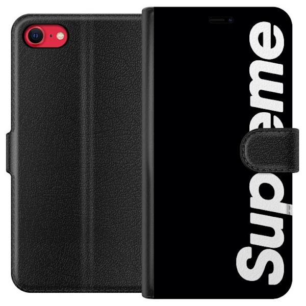 Apple iPhone 7 Lompakkokotelo Supreme Musta Valkoinen Streetwear Suunnittelu Klassinen Muoti-ikoni Trendi Urbani Tyyli Graafinen Motiivi Suosittu