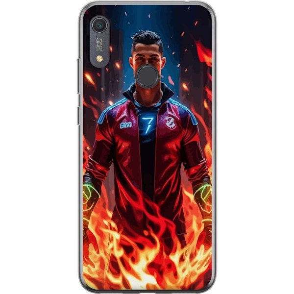 Huawei Y6s (2019) Läpinäkyvä kuori Ronaldo Inferno - jalkapallolegenda liekeissä