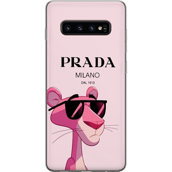 Samsung Galaxy S10 Genomskinligt Skal Prada Rosa Pantern