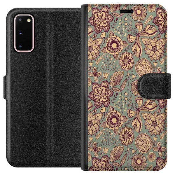 Samsung Galaxy S20 Lommeboketui Vintage Blomster