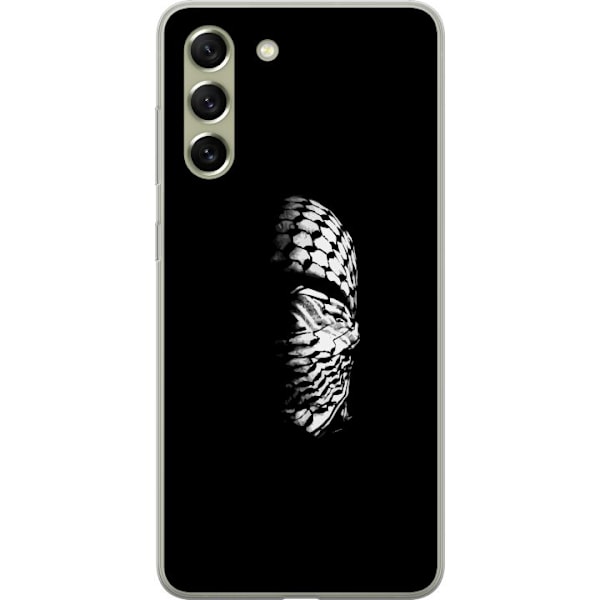 Samsung Galaxy S21 FE 5G Läpinäkyvä kuori Keffiyeh-kuviointi - klassinen palestiinalainen mustavalkoinen shaali, jolla on kulttuurinen merkitys
