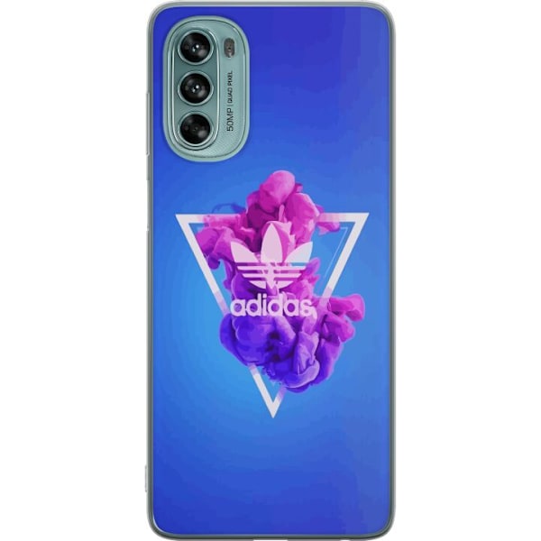 Motorola Moto G62 5G Gennemsigtig cover Adidas-inspireret blå